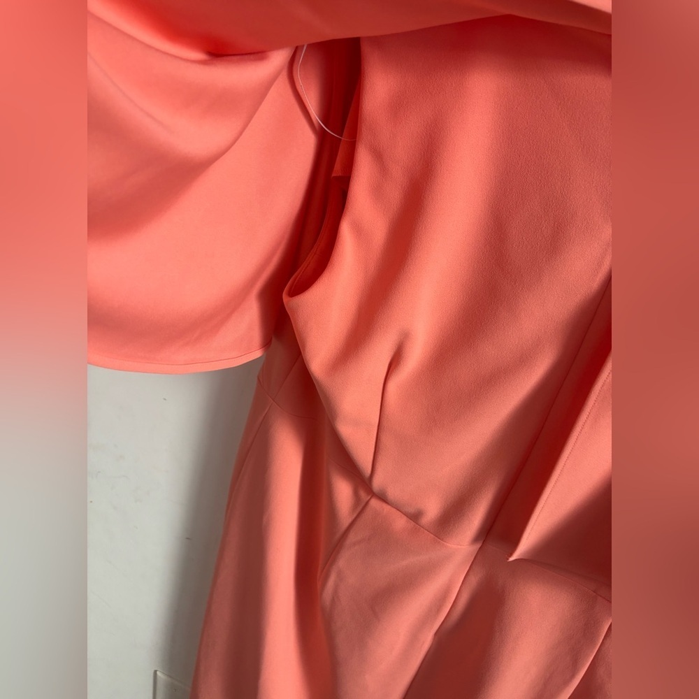 Calvin Klein Womens Dress Peach V-Neck 22W Cape Sheath Work to Dinner Elegant - Picture 4 of 10